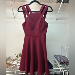 burgundy homecoming dress